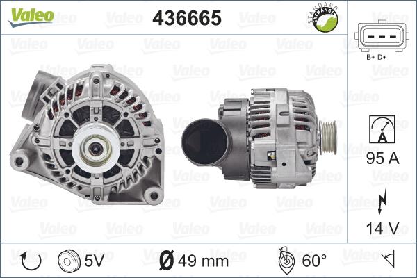 Valeo 436665 - Generator alexcarstop-ersatzteile.com