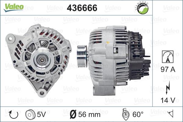 Valeo 436666 - Generator alexcarstop-ersatzteile.com