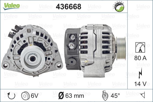 Valeo 436668 - Generator alexcarstop-ersatzteile.com