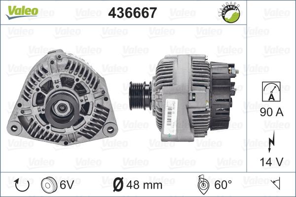 Valeo 436667 - Generator alexcarstop-ersatzteile.com