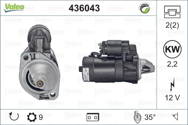 Valeo 436043 - Starter alexcarstop-ersatzteile.com