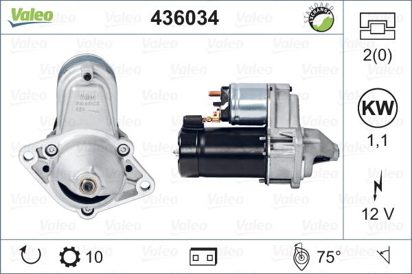 Valeo 436034 - Starter alexcarstop-ersatzteile.com