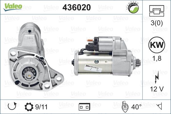 Valeo 436020 - Starter alexcarstop-ersatzteile.com