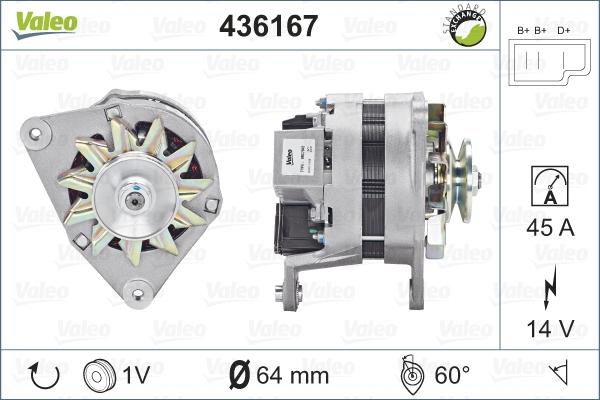 Valeo 436167 - Generator alexcarstop-ersatzteile.com