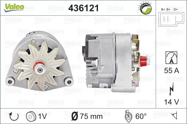 Valeo 436121 - Generator alexcarstop-ersatzteile.com