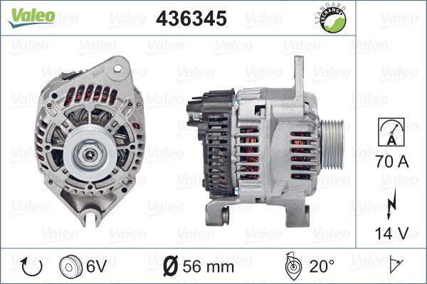 Valeo 436345 - Generator alexcarstop-ersatzteile.com