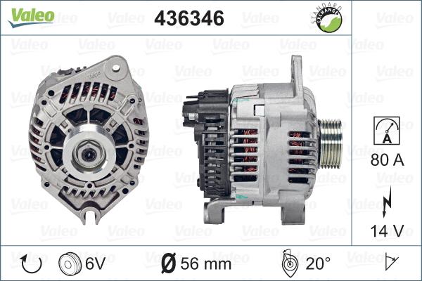 Valeo 436346 - Generator alexcarstop-ersatzteile.com