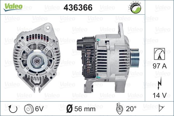 Valeo 436366 - Generator alexcarstop-ersatzteile.com