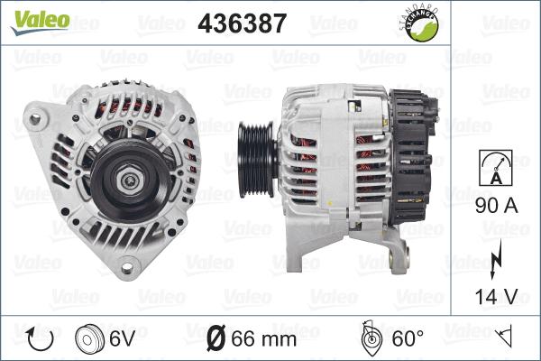 Valeo 436387 - Generator alexcarstop-ersatzteile.com