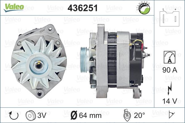 Valeo 436251 - Generator alexcarstop-ersatzteile.com