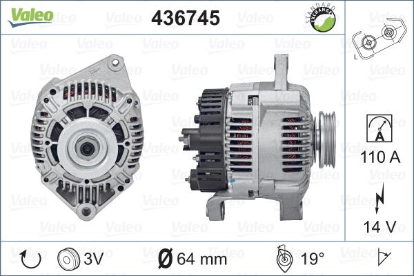 Valeo 436745 - Generator alexcarstop-ersatzteile.com