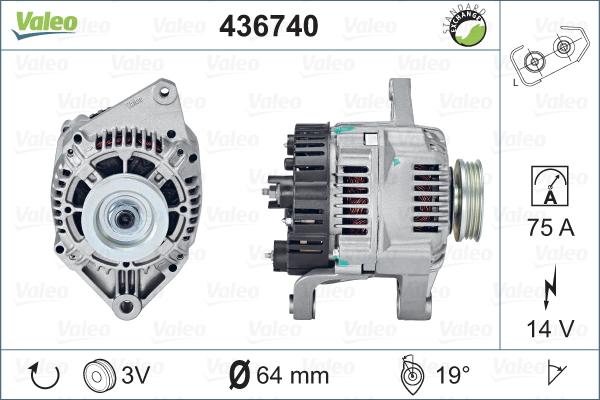 Valeo 436740 - Generator alexcarstop-ersatzteile.com