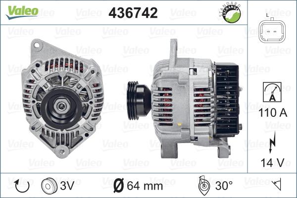 Valeo 436742 - Generator alexcarstop-ersatzteile.com