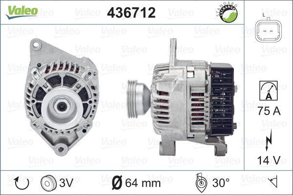 Valeo 436712 - Generator alexcarstop-ersatzteile.com