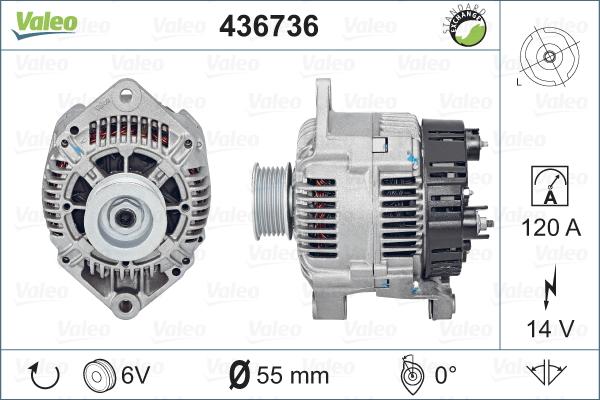 Valeo 436736 - Generator alexcarstop-ersatzteile.com