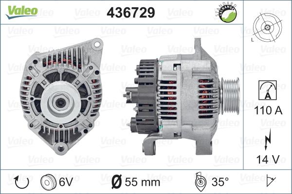 Valeo 436729 - Generator alexcarstop-ersatzteile.com