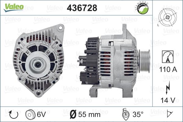 Valeo 436728 - Generator alexcarstop-ersatzteile.com