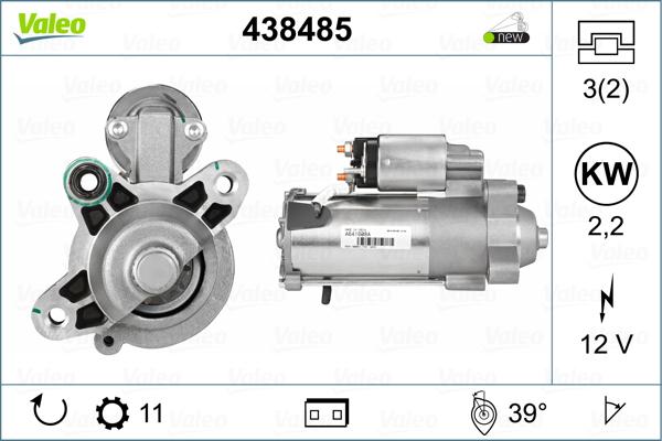 Valeo 438485 - Starter alexcarstop-ersatzteile.com