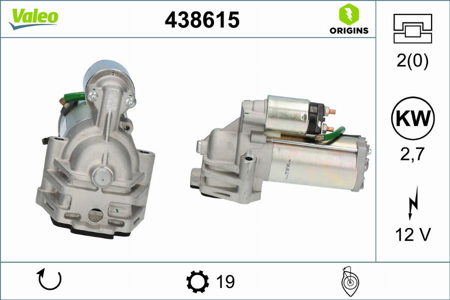 Valeo 438615 - Starter alexcarstop-ersatzteile.com