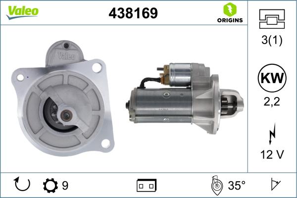 Valeo 438169 - Starter alexcarstop-ersatzteile.com