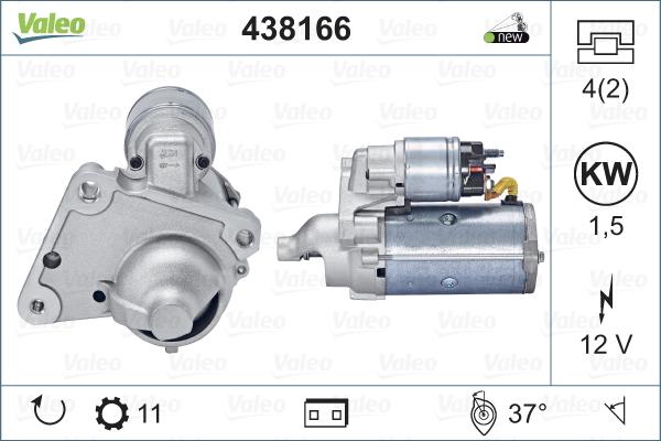 Valeo 438166 - Starter alexcarstop-ersatzteile.com