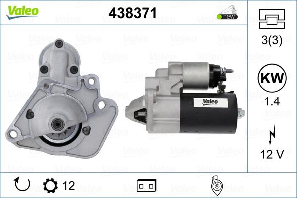 Valeo 438371 - Starter alexcarstop-ersatzteile.com