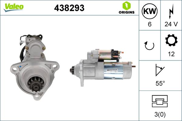 Valeo 438293 - Starter alexcarstop-ersatzteile.com