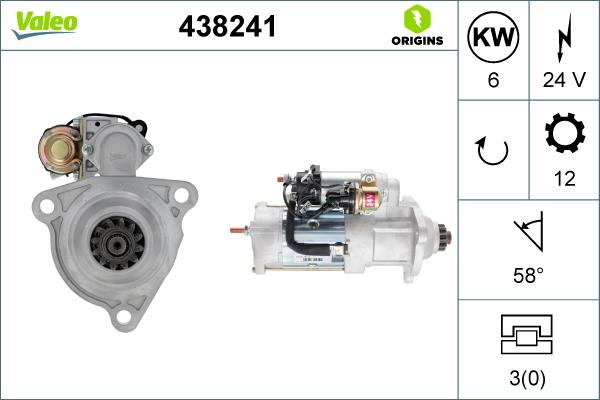 Valeo 438241 - Starter alexcarstop-ersatzteile.com