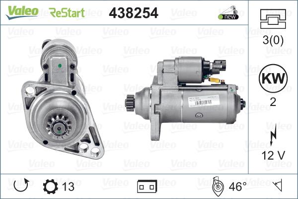 Valeo 438254 - Starter alexcarstop-ersatzteile.com