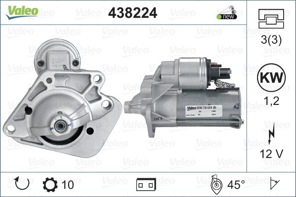 Valeo 438224 - Starter alexcarstop-ersatzteile.com