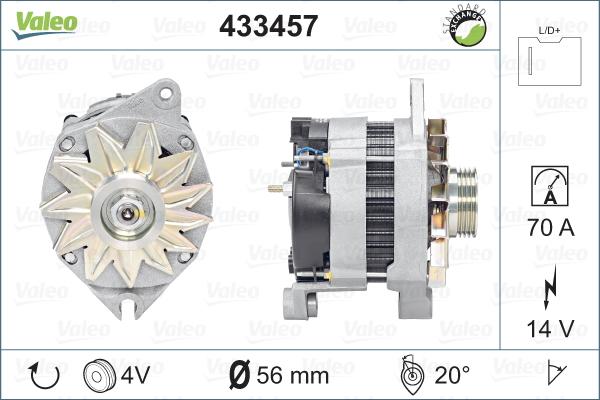 Valeo 433457 - Generator alexcarstop-ersatzteile.com