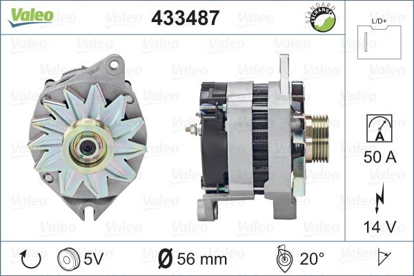 Valeo 433487 - Generator alexcarstop-ersatzteile.com