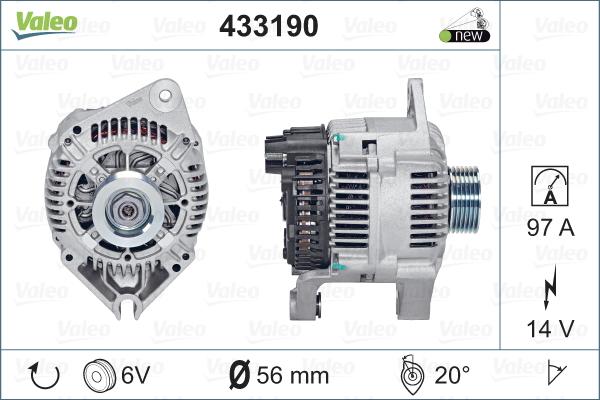 Valeo 433190 - Generator alexcarstop-ersatzteile.com