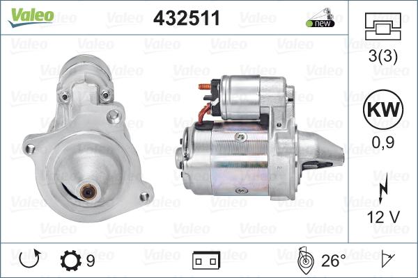 Valeo 432511 - Starter alexcarstop-ersatzteile.com