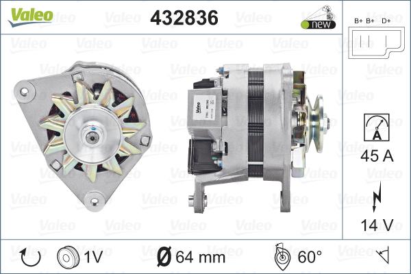 Valeo 432836 - Generator alexcarstop-ersatzteile.com