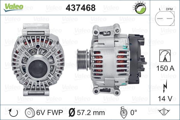 Valeo 437468 - Generator alexcarstop-ersatzteile.com