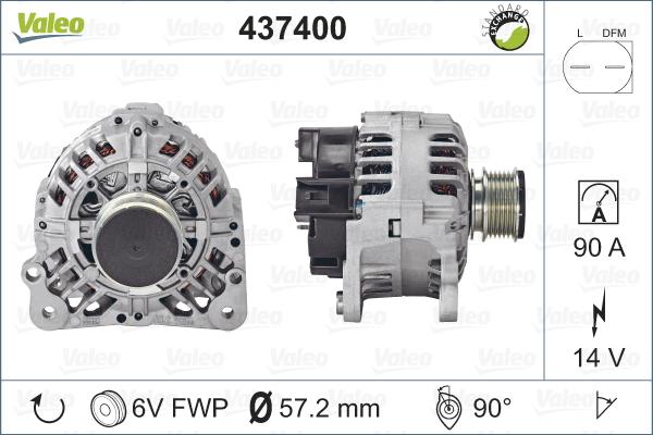 Valeo 437400 - Generator alexcarstop-ersatzteile.com