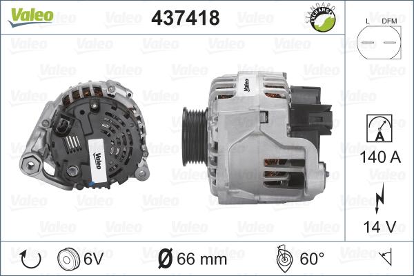 Valeo 437418 - Generator alexcarstop-ersatzteile.com