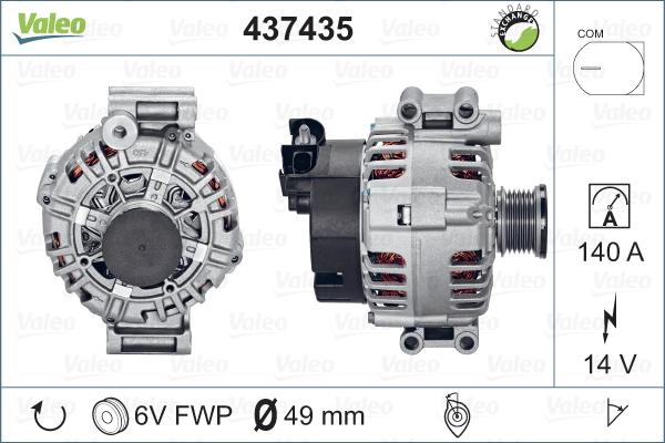 Valeo 437435 - Generator alexcarstop-ersatzteile.com