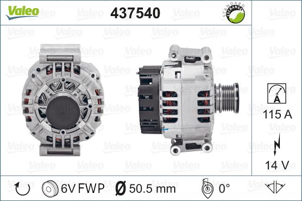 Valeo 437540 - Generator alexcarstop-ersatzteile.com