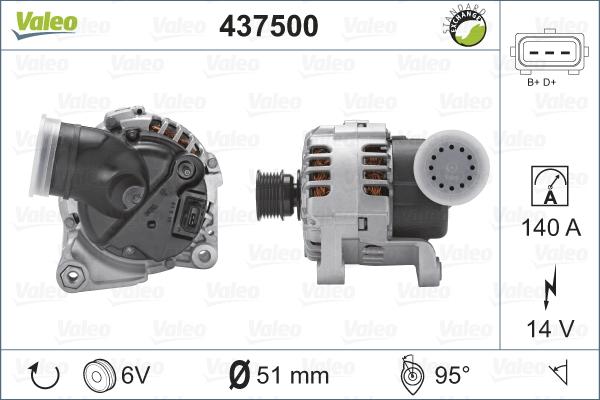 Valeo 437500 - Generator alexcarstop-ersatzteile.com