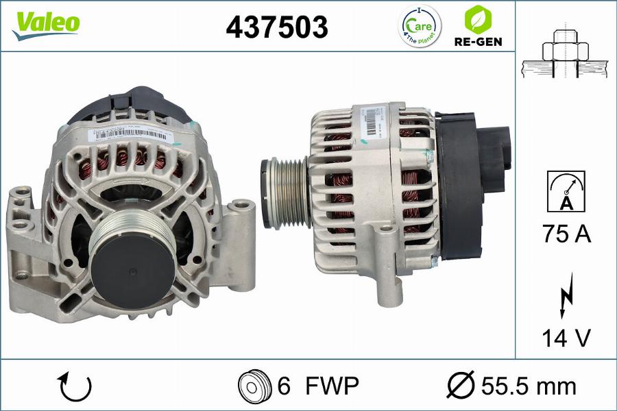 Valeo 437503 - Generator alexcarstop-ersatzteile.com