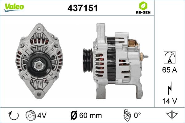 Valeo 437151 - Generator alexcarstop-ersatzteile.com