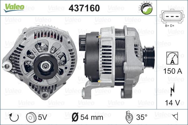 Valeo 437160 - Generator alexcarstop-ersatzteile.com