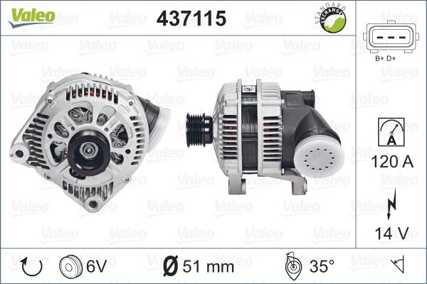 Valeo 437115 - Generator alexcarstop-ersatzteile.com