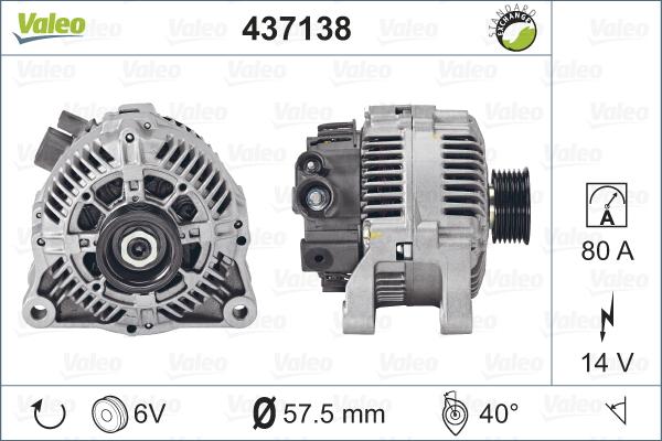 Valeo 437138 - Generator alexcarstop-ersatzteile.com