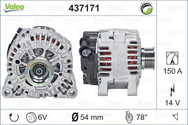 Valeo 437171 - Generator alexcarstop-ersatzteile.com