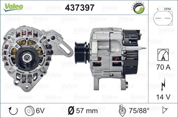 Valeo 437397 - Generator alexcarstop-ersatzteile.com