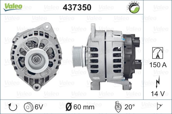 Valeo 437350 - Generator alexcarstop-ersatzteile.com