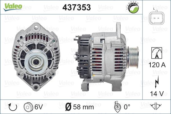 Valeo 437353 - Generator alexcarstop-ersatzteile.com